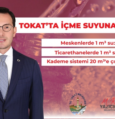 BAŞKAN YAZICIOĞLU’NDAN İÇME SUYUNA İNDİRİM MÜJDESİ